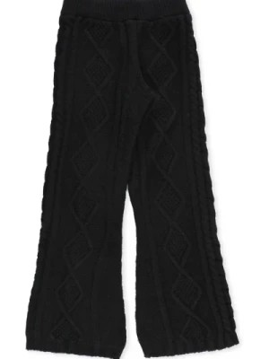 Zdjęcie produktu Czarne Spodnie z Wełny dla Dziewczynek Msgm