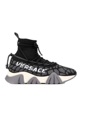 Zdjęcie produktu Czarne Squalo Buty na Sznurowadła dla Mężczyzn Versace