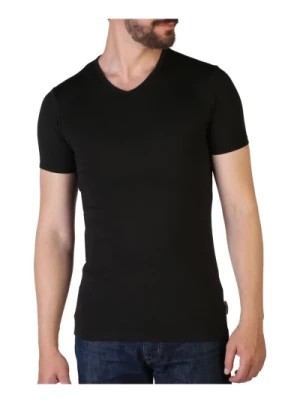 Zdjęcie produktu Czarne T-shirty Slim Fit z dekoltem w serek Bikkembergs