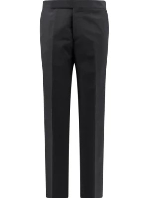 Zdjęcie produktu Czarne wełniane spodnie z guzikiem i zamkiem Lardini