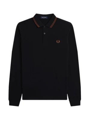 Zdjęcie produktu Czarno/Bursztynowa Bawełniana Koszulka Polo Fred Perry