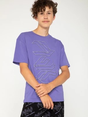 Zdjęcie produktu Czarno-fioletowa piżama t-shirt i spodnie