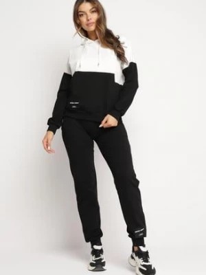 Zdjęcie produktu Czarny 2-częściowy Komplet Dresowy z Bluzą i Spodniami Serinna