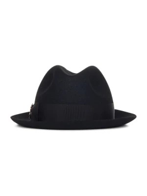 Zdjęcie produktu Czarny filcowy kapelusz Nila z biżuteryjnym monogramem Elie Saab