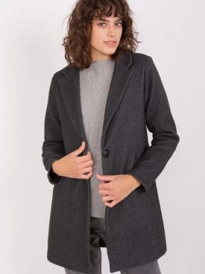 Zdjęcie produktu Czarny jednorzędowy płaszcz damski OCH BELLA