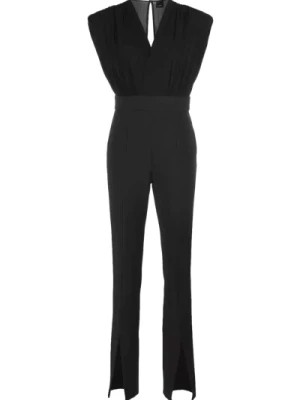 Zdjęcie produktu Czarny kombinezon bez rękawów z wysokimi spodniami Pinko