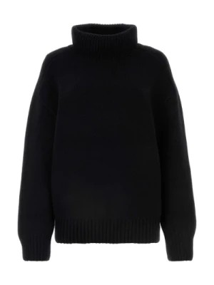 Zdjęcie produktu Czarny rozciągliwy sweter z kaszmiru Landen Khaite