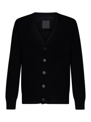 Zdjęcie produktu Czarny sweter z dekoltem w serek i podpisem Givenchy
