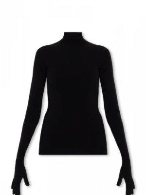 Zdjęcie produktu Czarny sweter z golfem i rękawiczkami Balenciaga