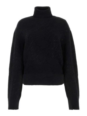 Zdjęcie produktu Czarny sweter z mieszanki alpaki, Stylowy model Blumarine