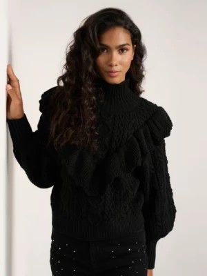 Zdjęcie produktu Czarny sweter z półgolfem damski OCHNIK