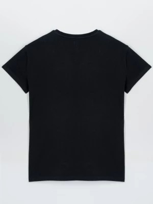 Zdjęcie produktu Czarny t-shirt z kolorowymi nadrukami z przodu