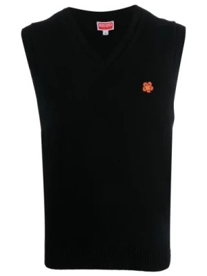 Zdjęcie produktu Czarny Wełniany T-Shirt Polo Kamizelka Kenzo
