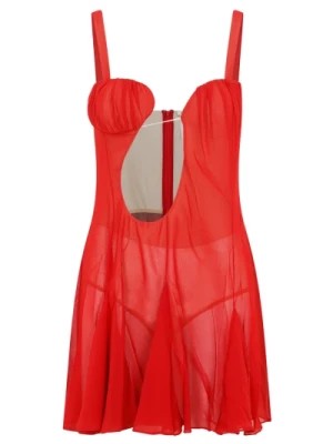 Zdjęcie produktu Czerwona Asymetryczna Mini Sukienka Nensi Dojaka