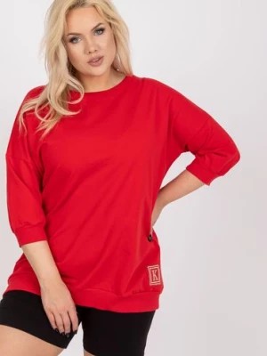 Zdjęcie produktu Czerwona bluzka plus size o luźnym kroju Odile RELEVANCE