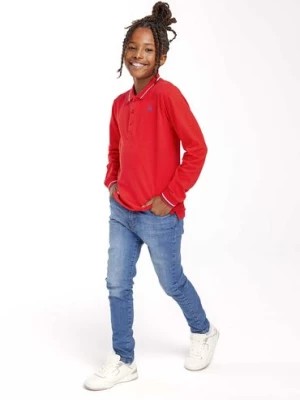 Zdjęcie produktu Czerwona bluzka polo chłopięca z długim rękawem Minoti