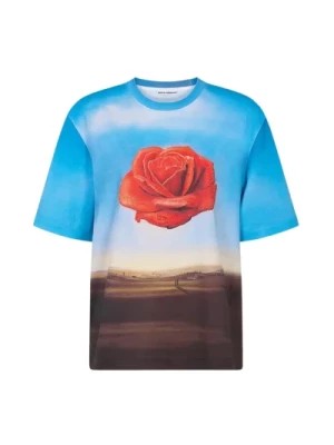 Zdjęcie produktu Czerwona Krótka Koszulka z Różą Inspirowana przez Salvador Dalí Paco Rabanne