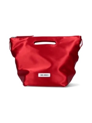 Zdjęcie produktu Czerwona satynowa torba Tote z odpinanym paskiem The Attico