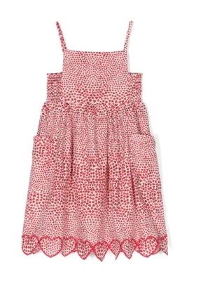 Zdjęcie produktu Czerwona Sukienka Dziecięca z Serduszkami Stella McCartney
