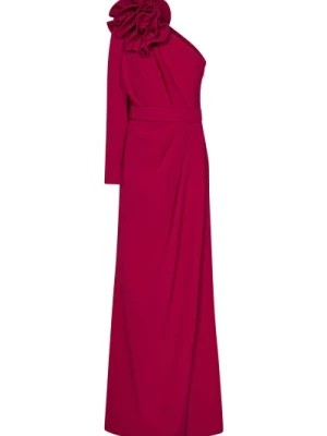 Zdjęcie produktu Czerwona Sukienka Maxi z D Kwiatowym Detalem Elie Saab