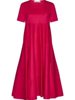 Zdjęcie produktu Czerwona Sukienka Midi z Kieszeniami Blanca Vita