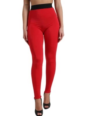Zdjęcie produktu Czerwone Logo Slim Leggingsy Spodnie Dolce & Gabbana