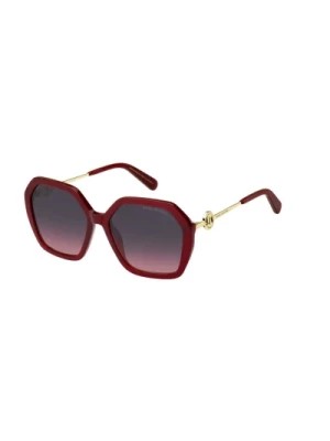 Zdjęcie produktu Czerwone okulary przeciwsłoneczne z szarymi soczewkami fuchsia Marc Jacobs