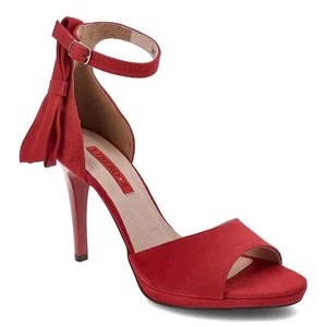 Zdjęcie produktu Czerwone Sandały Libero Eleganckie Skórzane Buty