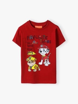 Zdjęcie produktu Czerwony bawełniany t-shirt chłopięcy Psi Patrol
