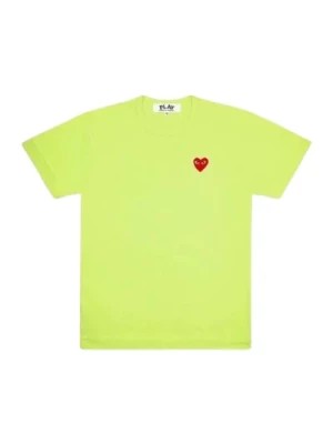 Zdjęcie produktu Czerwony Limonkowy T-shirt Serce Comme des Garçons Play