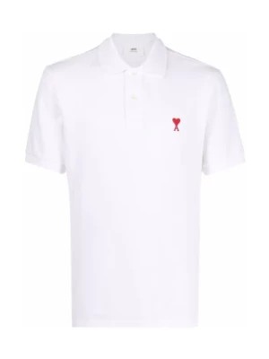 Zdjęcie produktu Czerwony Polo z Białym Logo Ami Paris