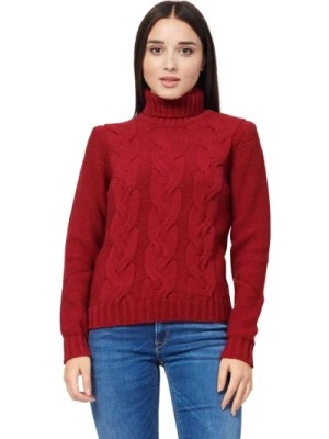 Zdjęcie produktu Czerwony Sweter z Golfem dla Nowoczesnych Kobiet K-Way