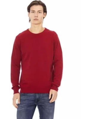 Zdjęcie produktu Czerwony Sweter z Włókna Wełnianego z Metalowym Monogramem Baldinini
