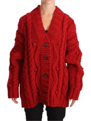 Zdjęcie produktu Czerwony Sweterek z Teksturowaną Włóczki Dolce & Gabbana