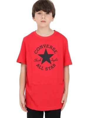 Zdjęcie produktu Czerwony T-shirt z nadrukiem logo Converse