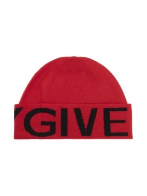 Zdjęcie produktu Czerwony Wełniany Kapelusz z Logo Givenchy