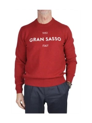 Zdjęcie produktu Czerwony Wełniany Sweter Geelong z Logo Gran Sasso