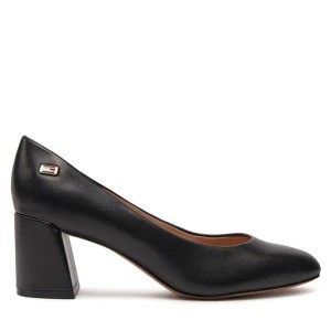 Zdjęcie produktu Czółenka Tommy Hilfiger Th Leather Mid Heel Block Pump FW0FW07716 Czarny