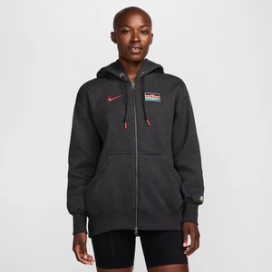 Zdjęcie produktu Damska bluza o kroju oversize z kapturem i zamkiem na całej długości Nike Team Kenya Phoenix Fleece - Czerń