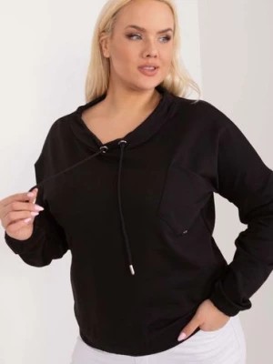 Zdjęcie produktu Damska bluza plus size z kieszonką Sublevel czarna RELEVANCE