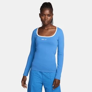 Zdjęcie produktu Damska koszulka z długim rękawem i dekoltem karo Nike Sportswear - Niebieski
