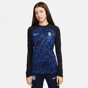 Zdjęcie produktu Damska treningowa koszulka piłkarska z półokrągłym dekoltem Nike Dri-FIT Chelsea F.C. Strike - Niebieski