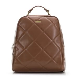 Zdjęcie produktu Damski plecak z geometrycznie pikowanym przodem brązowy Wittchen