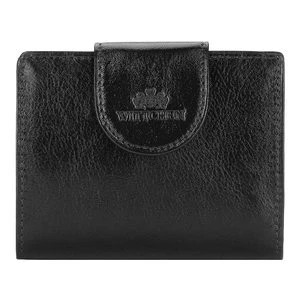 Zdjęcie produktu Damski portfel skórzany z elegancką napą czarno-złoty Wittchen