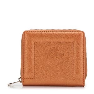 Zdjęcie produktu Damski portfel skórzany z ozdobnym brzegiem mały pomarańczowy Wittchen
