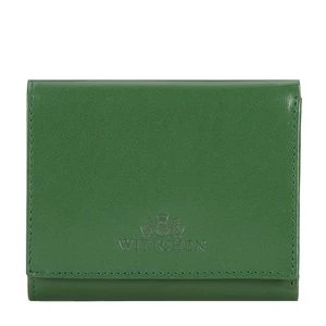 Zdjęcie produktu Damski portfel z gładkiej skóry dwustronny na zatrzask zielony Wittchen