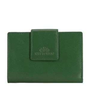 Zdjęcie produktu Damski portfel ze skóry z elegancką napą zielony Wittchen