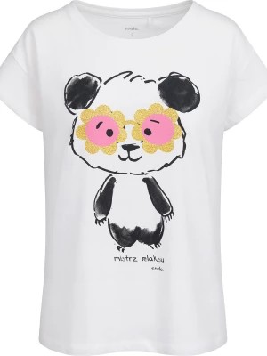 Zdjęcie produktu Damski t-shirt z krótkim rękawem, z misiem panda, biały Endo