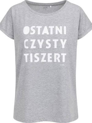 Zdjęcie produktu Damski t-shirt z krótkim rękawem, z napisem ostatni czysty tiszert, szary Endo