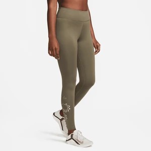 Zdjęcie produktu Damskie legginsy treningowe ze średnim stanem i grafiką Nike Therma-FIT One - Zieleń